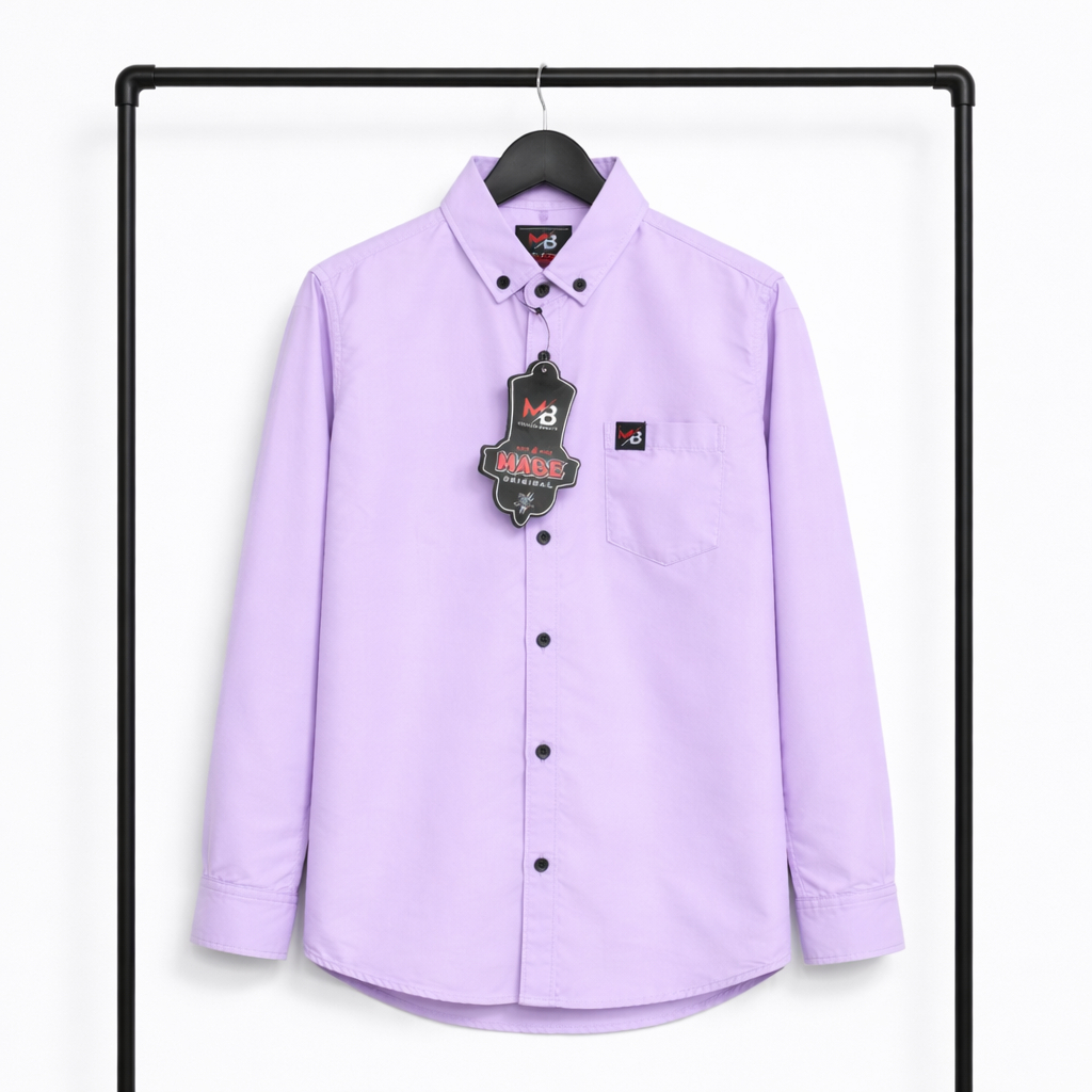 Kemeja pria dewasa polos lengan panjang - lilac