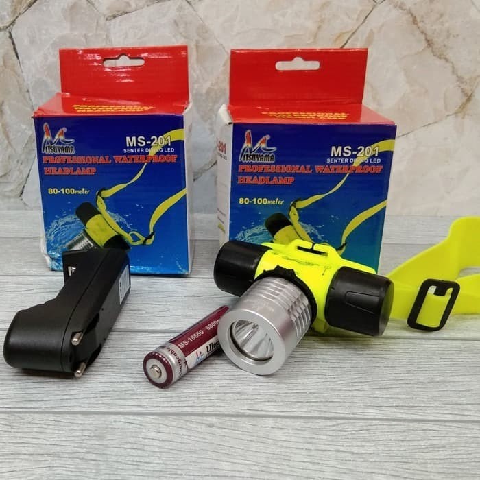 senter kepala menyelam/senter diving mitsuyama ms-201/senter anti air