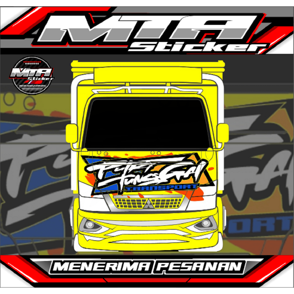 Stiker Kabin Depan Truk Canter - Stiker Variasi Truk Canter - Stiker Bisa Custom