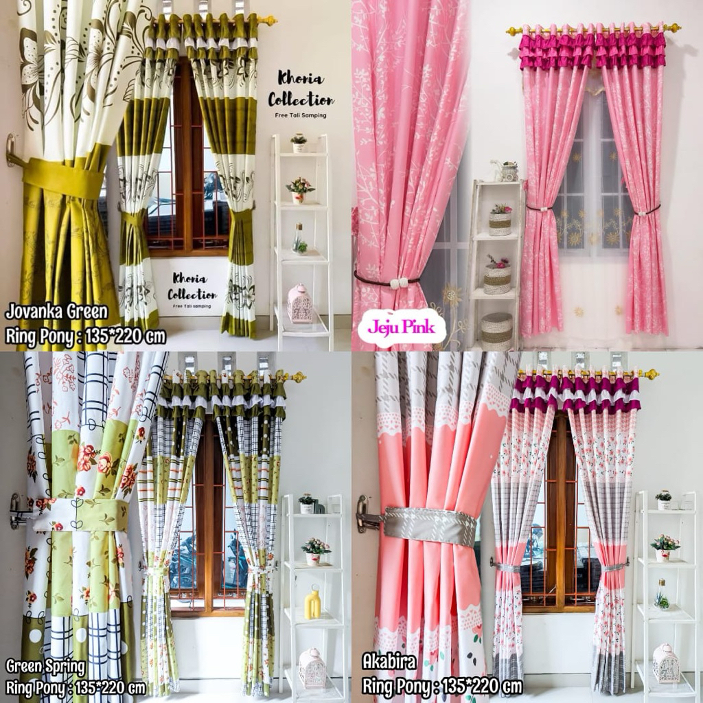 ISI 1 PCS ||  Gorden Pony susun untuk pintu dan Jendela free tali samping