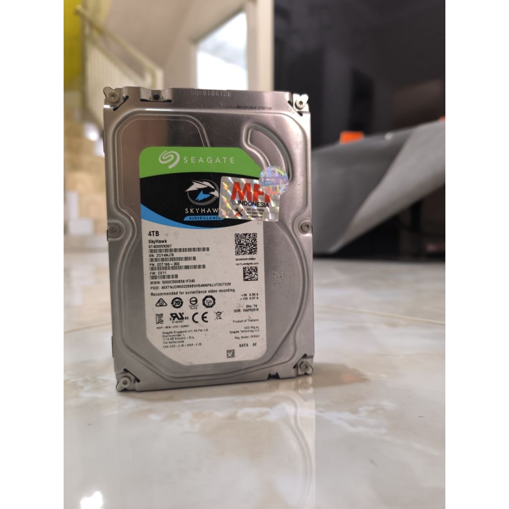 SEAGATE SKYHAWK 4TB BEKAS PAKAI – KHUSUS CCTV / SURVEILLANCE