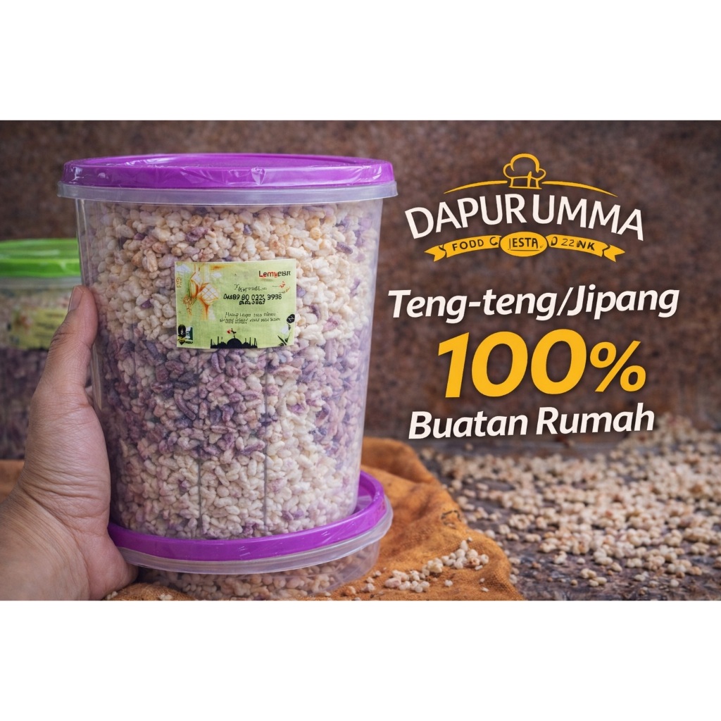 Tengteng - Jipang - 3 Bahan Kombinasi - Nasi, Ketan & Singkong  - dalam 1 Toples 5 Liter