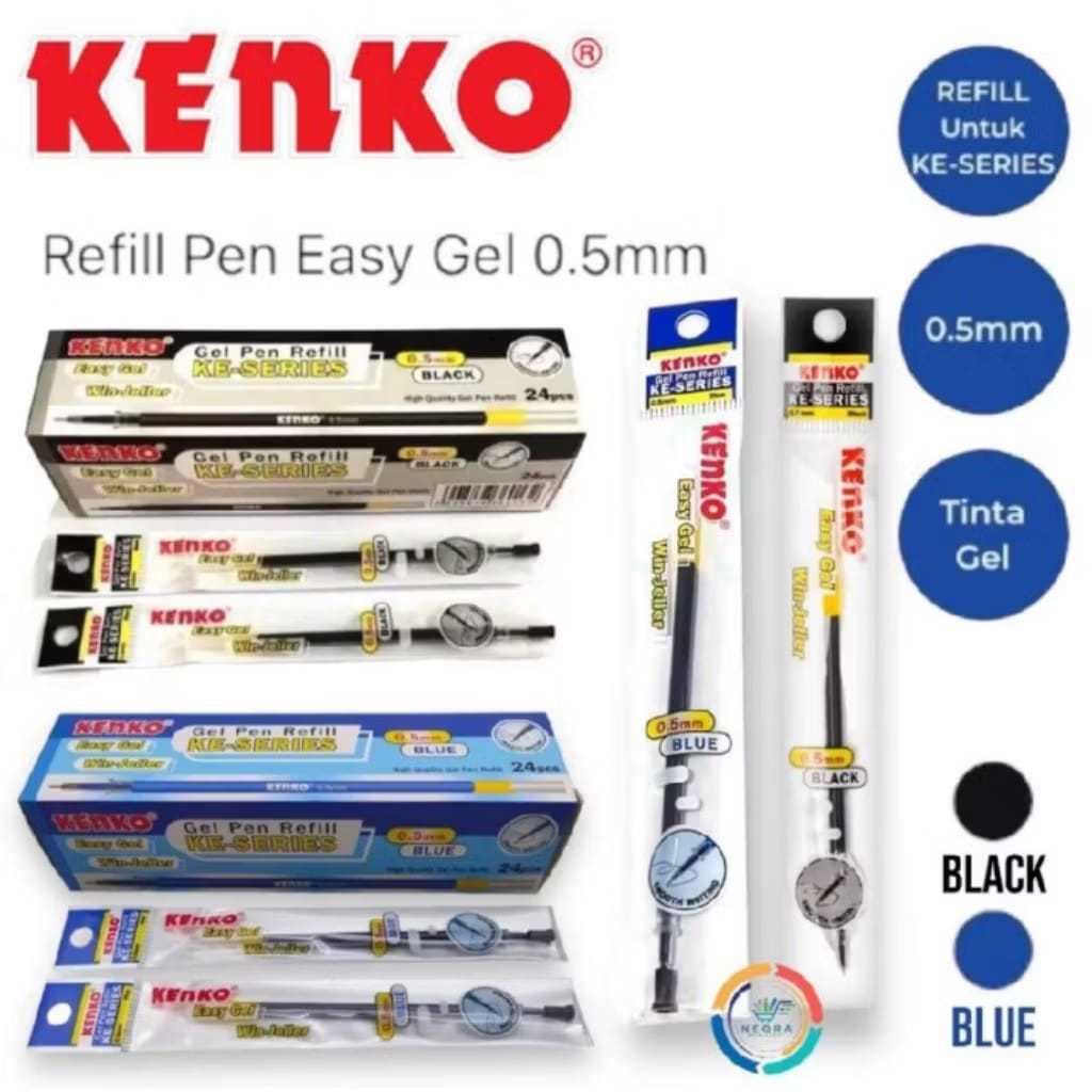KENKO Refill pulpen kenko easy gel 0.5 / isi ulang pulpen kenko easy gel (24pcs )