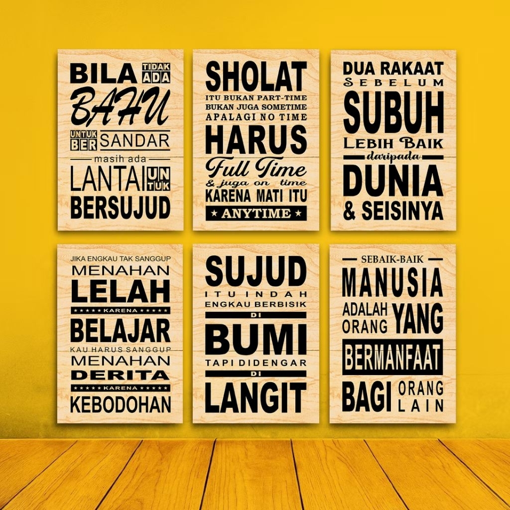 Hiasan Dinding Quotes Islami Pajangan Rumah Poster Kata Kata Bijak