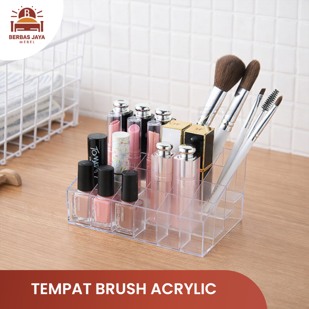 Tempat Brush Acrylic Kotak Make Up Kosmetik Brush Akrilik Organizer