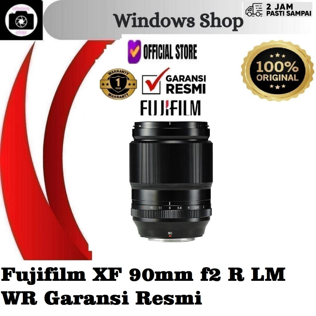 Fujifilm XF 90mm f2 R LM WR Fuji XF90mm f/2 Garansi Resmi