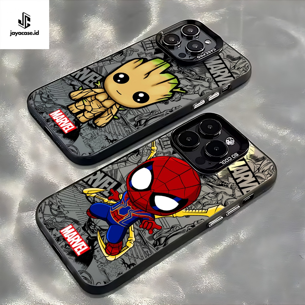 { IMDJC18 } Softcase Casing IMD Black Marvel OPPO RENO 7 4G/8 4G 11F 12 5G 12F 13 4G 13F 14 5F 14F 1