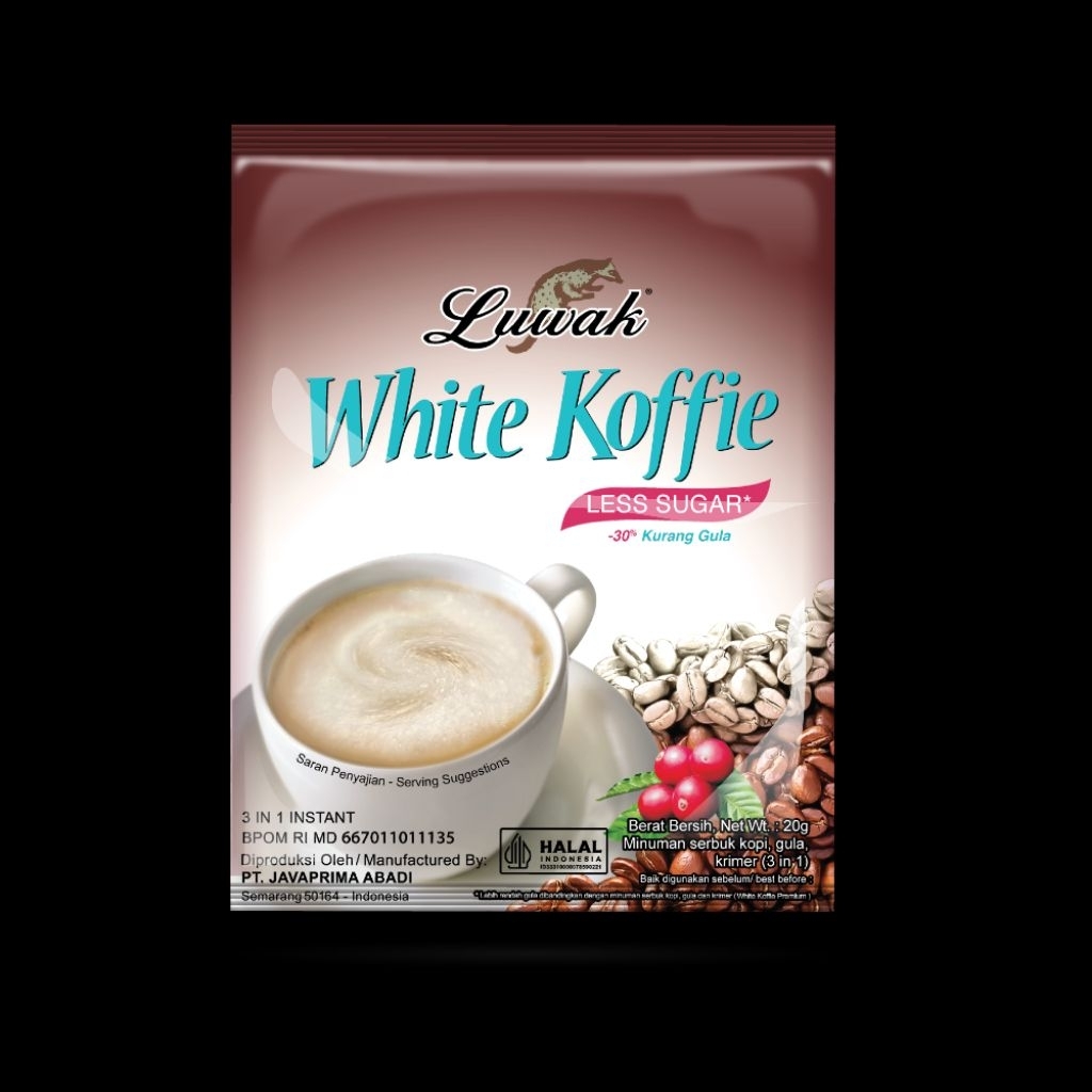 Luwak White Koffie Less Sugar Renceng 10x19gr
