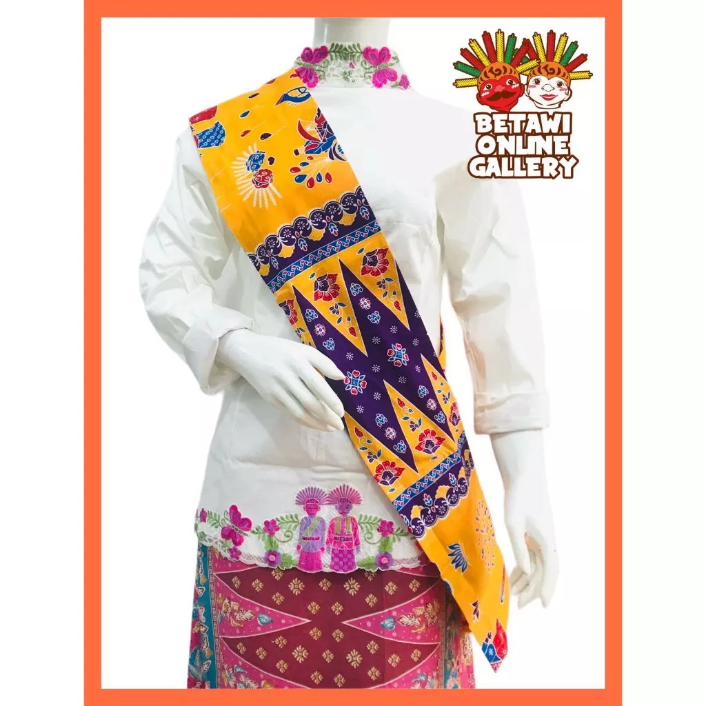 Selempang Batik Betawi Wanita / Syal Batik Wanita / Selendang Batik