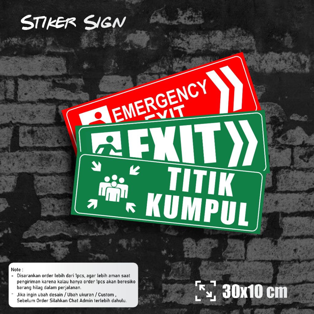 Stiker Emergency Exit Jalur Evakuasi