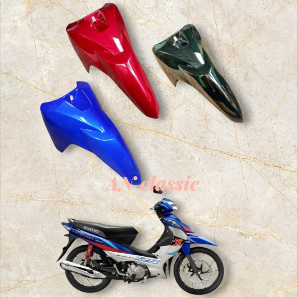 SPAKBOR SELEBOR DEPAN SUZUKI SHOGUN 125 FL RR SP HITAM BIRU MERAH