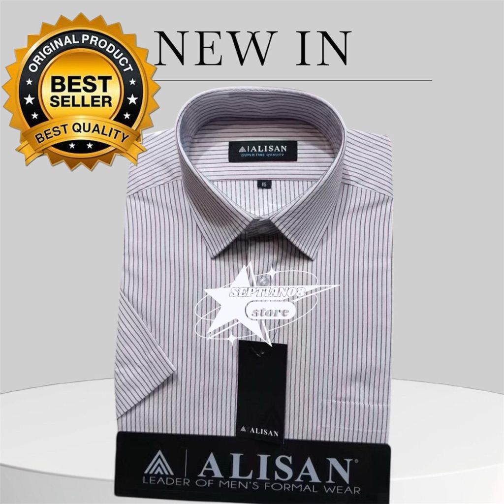 (ALISAN) original kemeja moif kotak lengan pendek REGULER