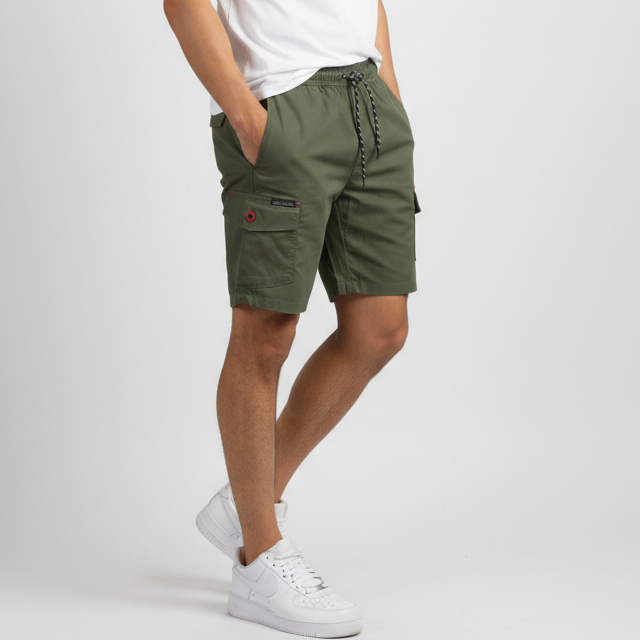 Chinoze - Cargo Pendek Pria Premium Diatas Lutut| Boardshort Cargo Pinggang Karet Bahan Melar