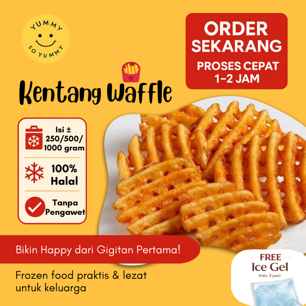 Kentang Waffle Potato Fries Makanan Beku Kentang Goreng Frozen