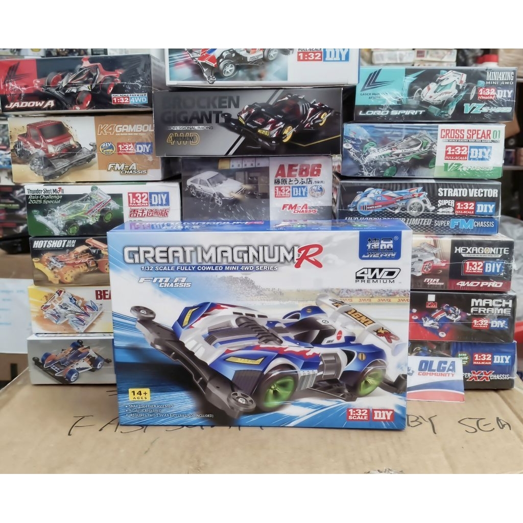 Jiepin P12 mini4WD GREAT MAGNUN BODY PAINTING (NON STICKER) Sasis FMA warna biru