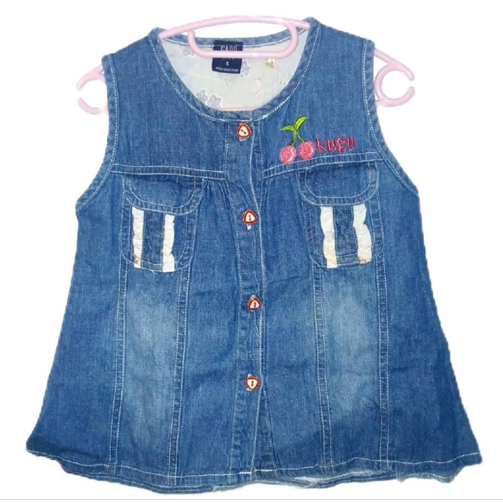 Preloved Dress Anak Perempuan Jeans Tanpa Lengan GAP Kids