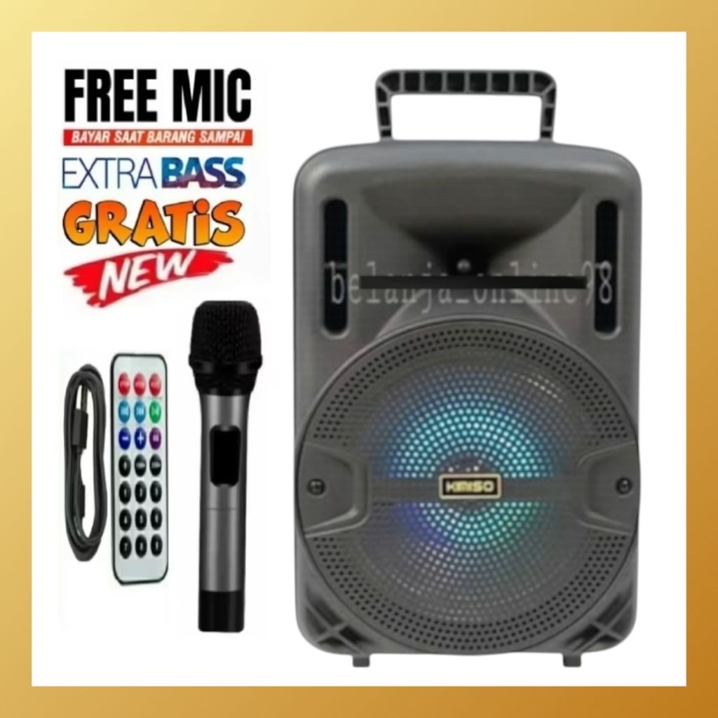 Speaker Kimiso Qs 7801- Bluetooth Karaoke / Salon Aktif Kimiso Qs 7801 8''inch / Brain Power Qs-7801