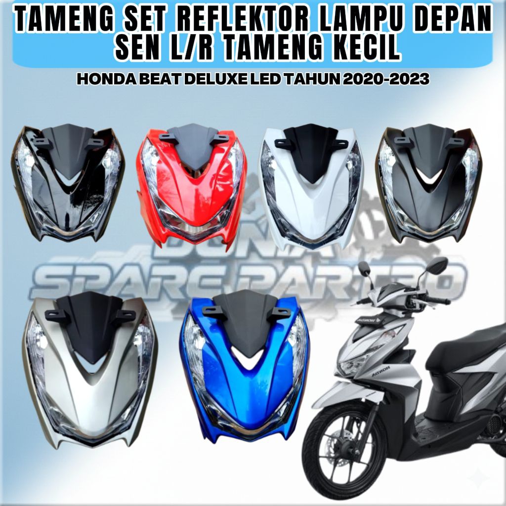 Tameng Set Reflektor lampu depan Sen tameng kecil Honda beat deluxe tahun 2020-2023