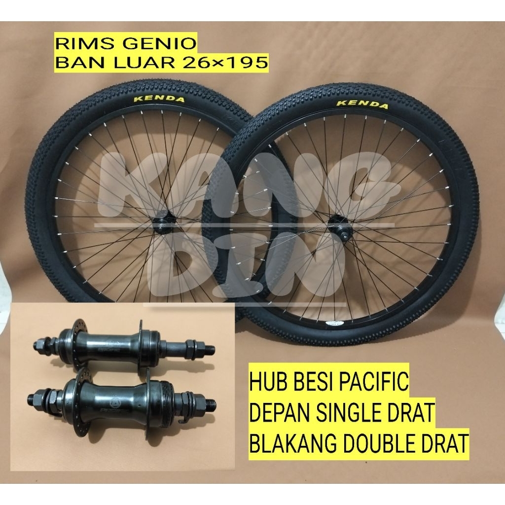 Wheelset Velg Sepeda 26 GUNUNG] MTB] FEDERAL] Rims Alloy Hub Besi Model Drat Ulir Set Ban Luar Dalam