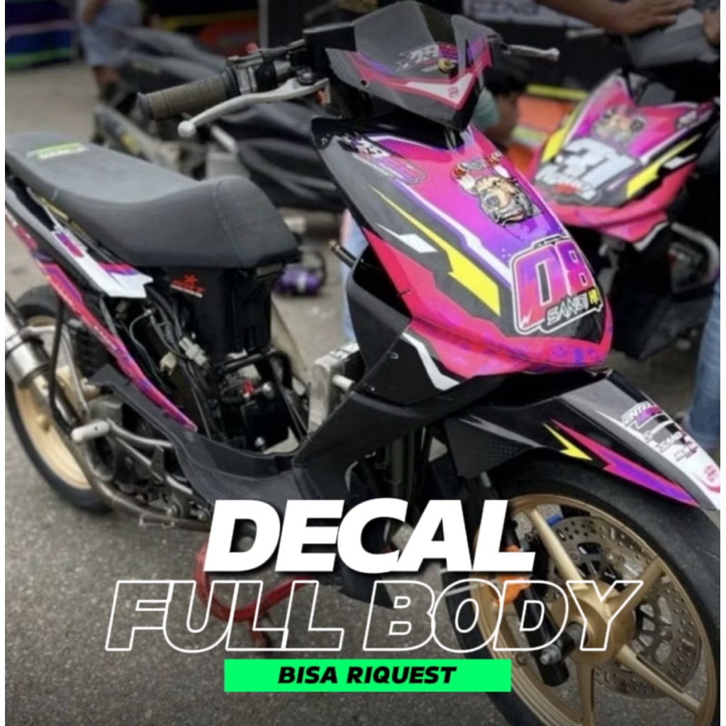 Decal Striping Stiker Full Bodiy Beat Karbu Old  Road Race Racing Custom Riquest Nama Nomor Sponsor 