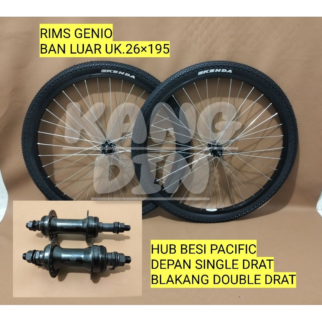 Wheelset Velg Sepeda 26 GUNUNG" MTB" FEDERAL" Rims Alloy Hub Besi Model Drat Ulir Set Ban Luar Dalam