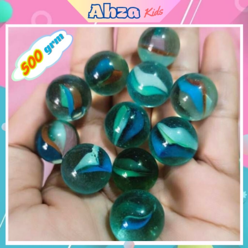 (500 Gram) Mainan Anak Klereng/ Gundu Motif Blimbing isi -+100 pcs