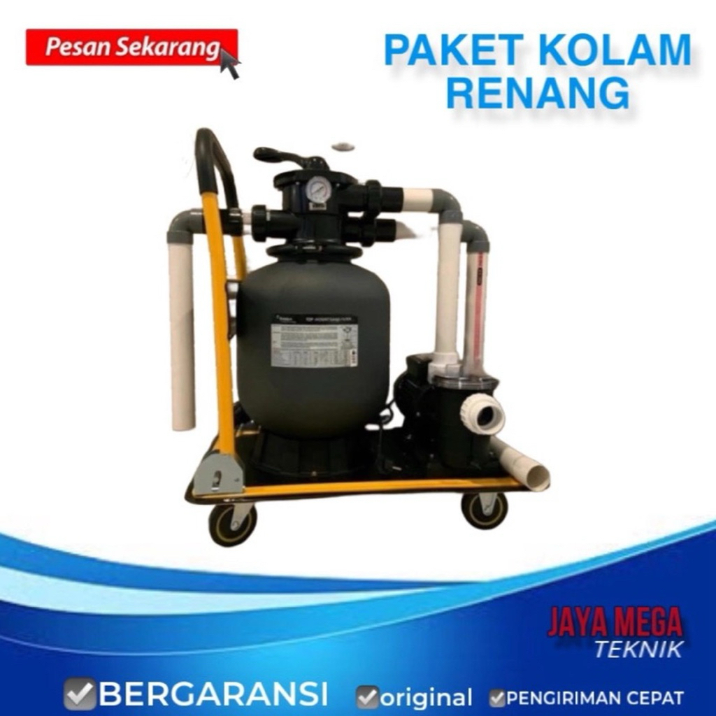 Mesin Paket Pompa Kolam Renang 1/2Hp Set Troli Mesin Vacuum kolam