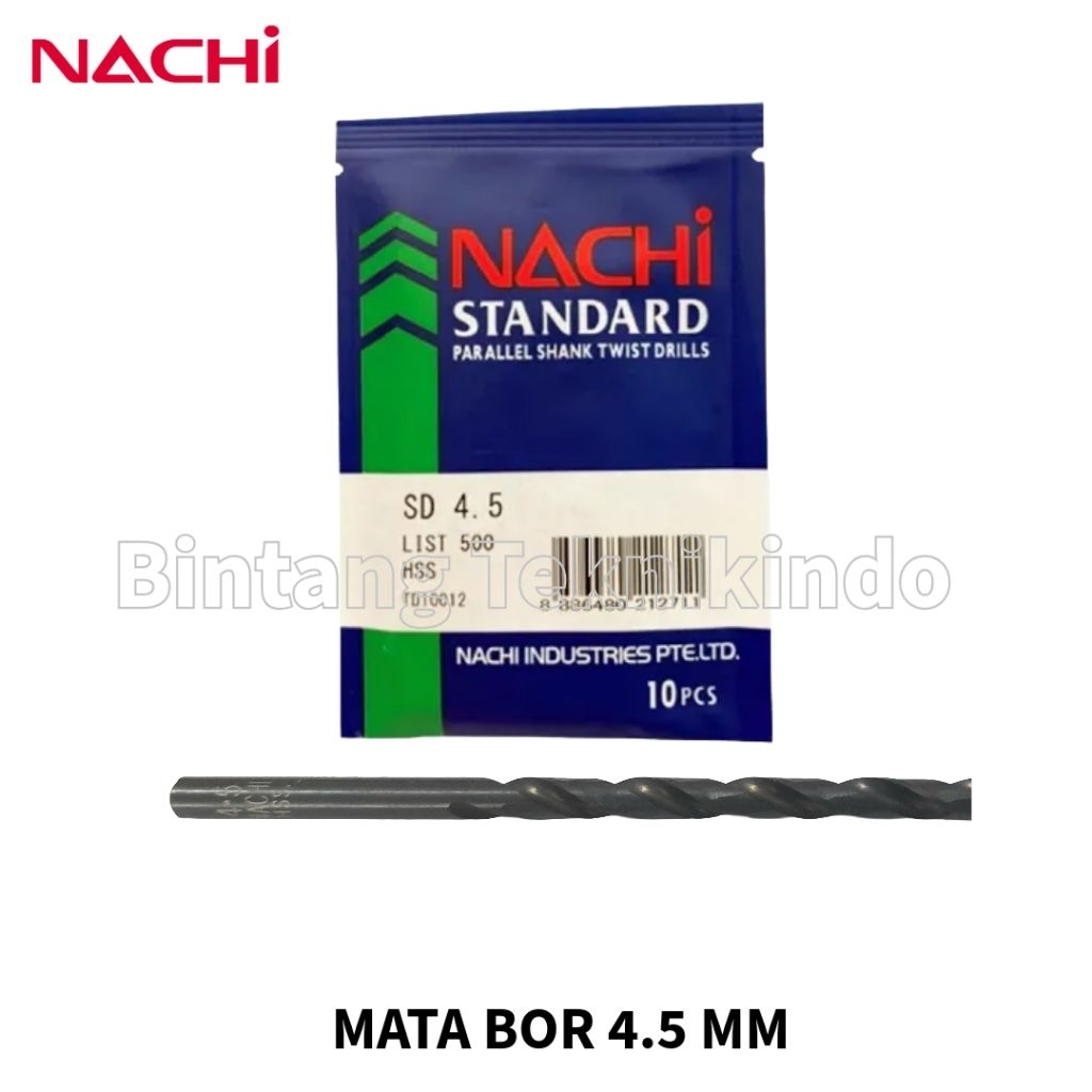NACHI Mata Bor Besi Kayu HSS 4.5 MM ORI ASLI