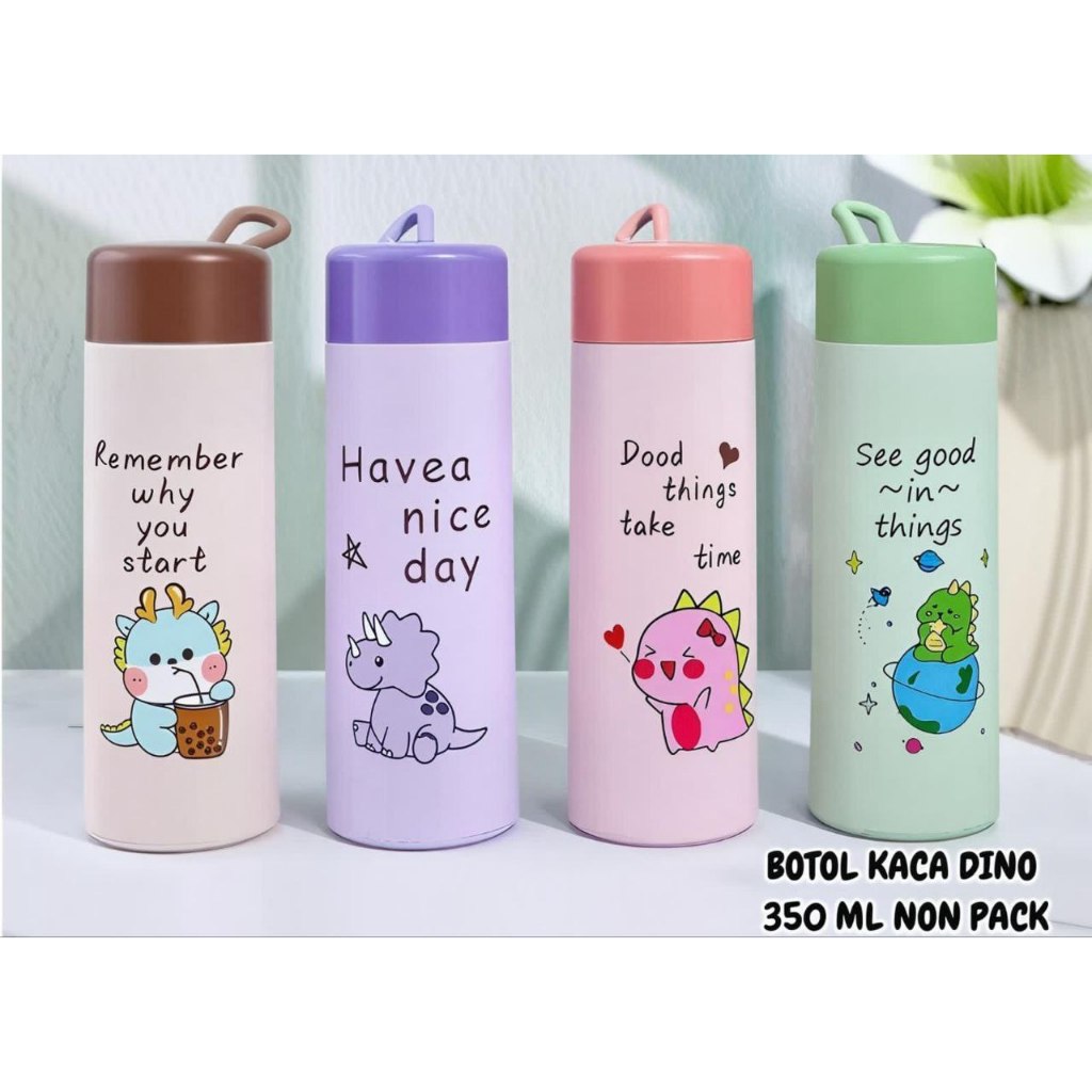 Botol Kaca dino 350ml/Botol Kaca toy 350ml non pack|BOTOL KACA ANIMAL