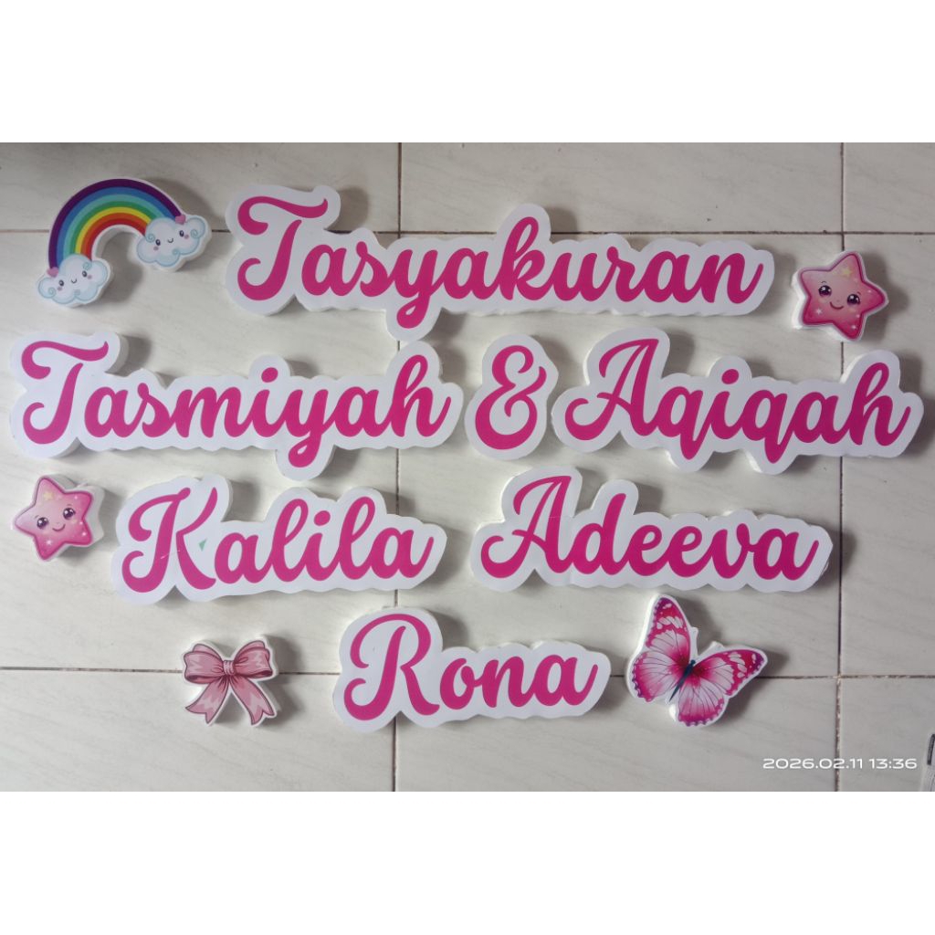 Stryfoam/Styrofoam/Sterofoam/Backdrop/Tulisan Backdrop Costum Untuk Nama/Ultah/Wedding/Tunangan/Tasm