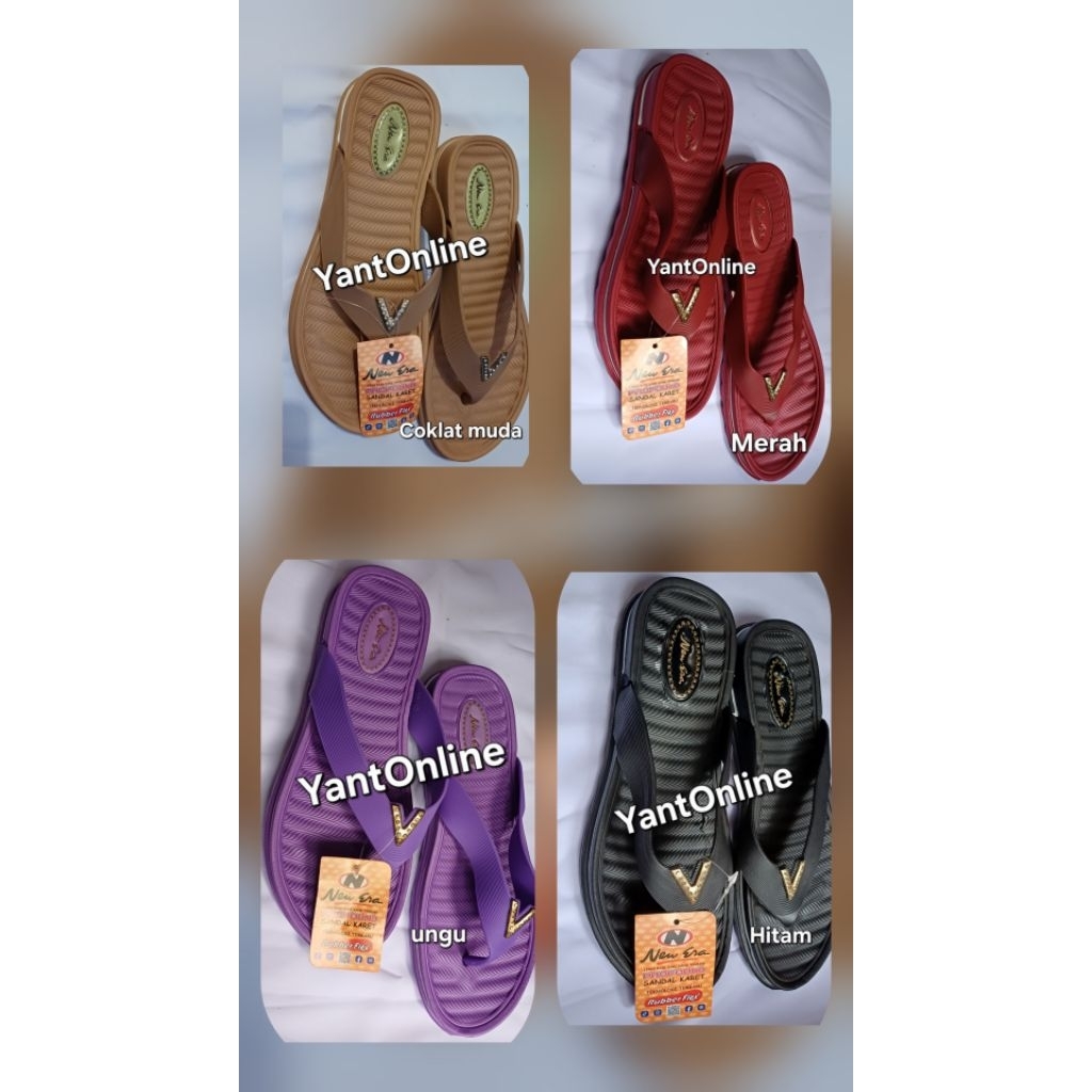 Sandal Jepit karet wanita New Era LB E 1520 V Lentur & Nyaman pilih variasi