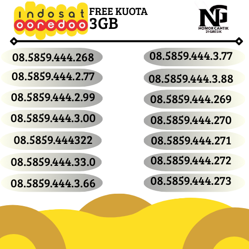 NOMOR CANTIK INDOSAT SERI 5859