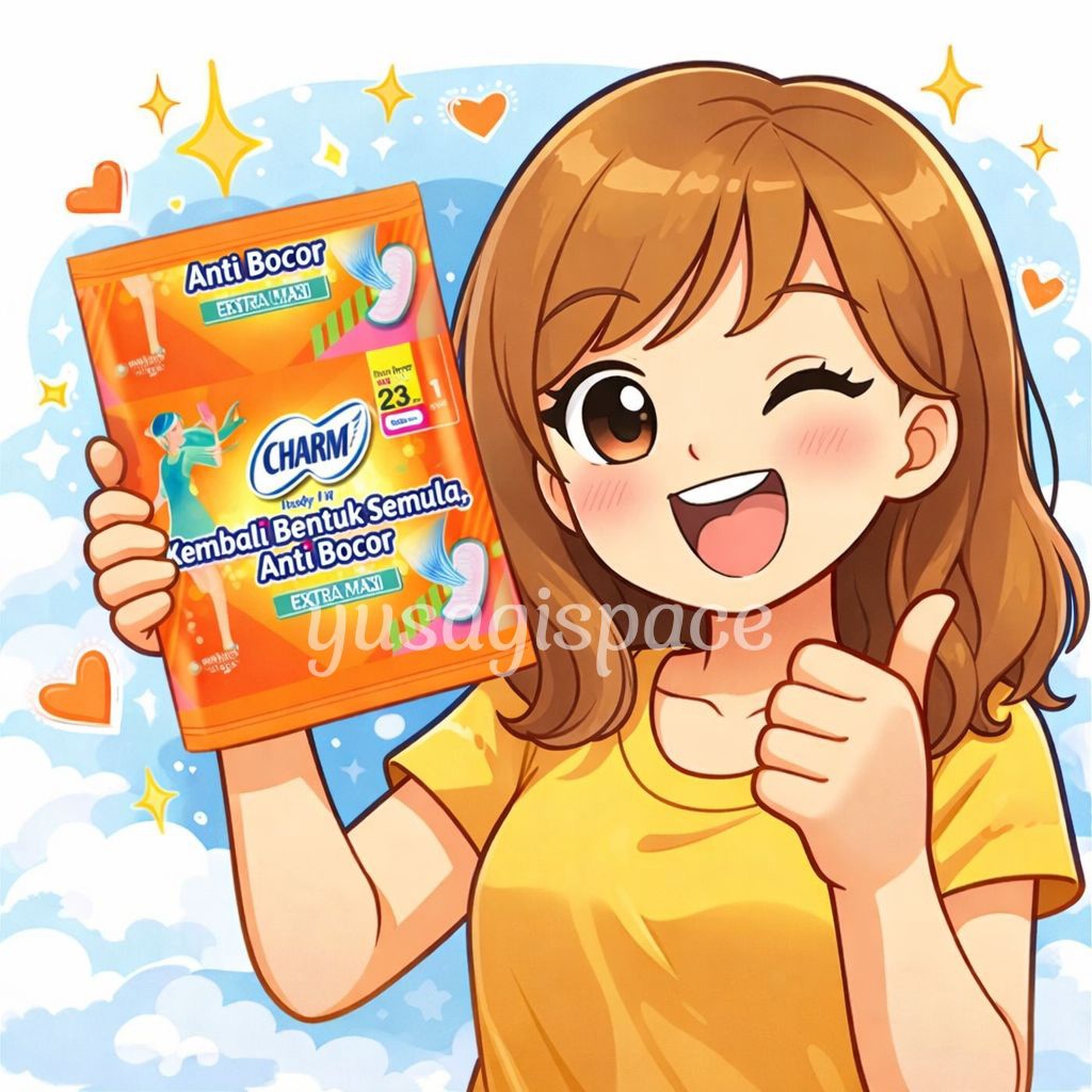 charm pembalut sachet orange anti bocor