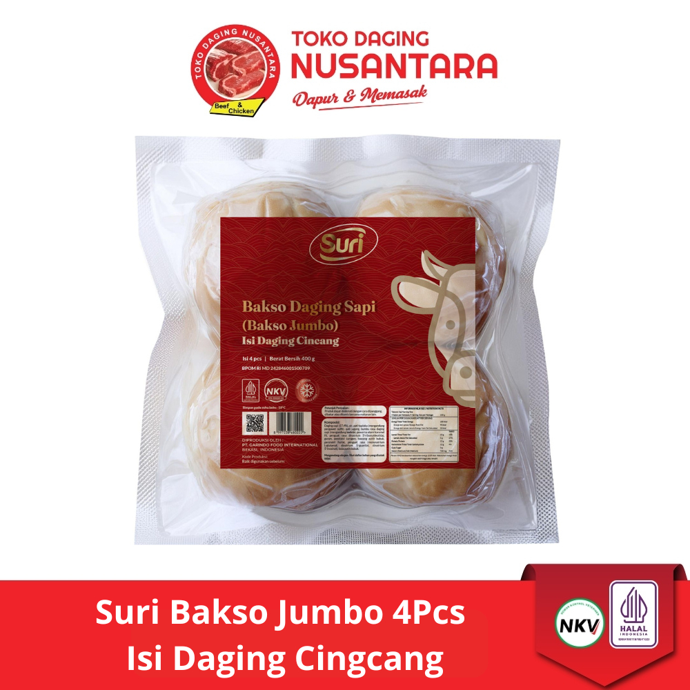 Bakso Jumbo Isi Daging Cincang 4B 400gr – Bakso Besar Frozen – Bakso Suri | Toko Daging Nusantara