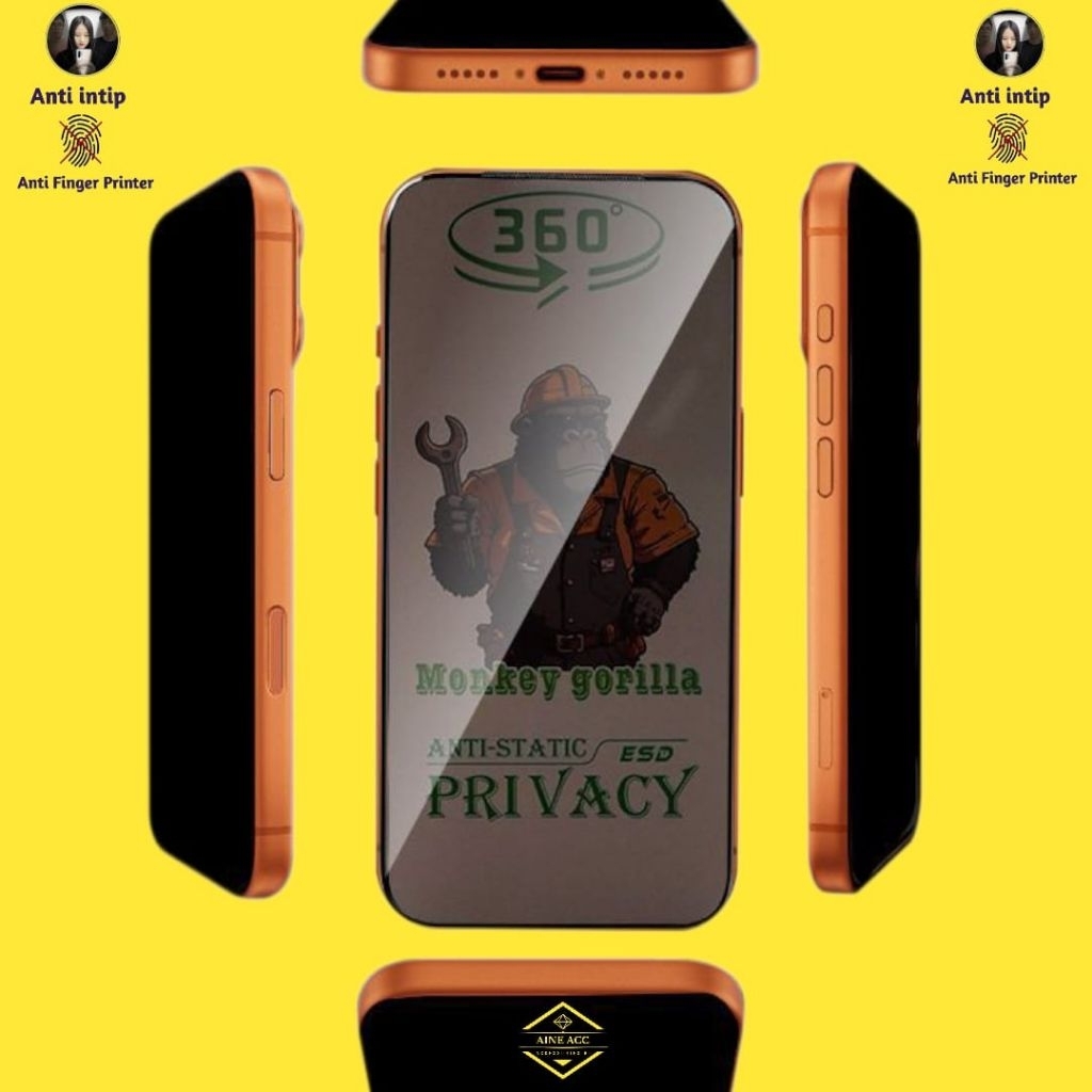 Tempered glass Monkey Gorilla esd privacy Samsung a02 a02s a03 core a03 a03s a04 a04e a04s a05 a05s 