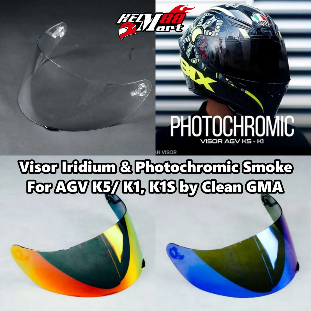 Visor AGV for K5 K1 K1S Photochromic, Iridium - Kaca Helm AGV by Clean GMA AGV