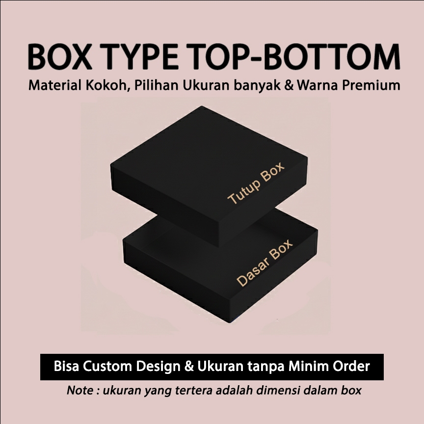 Kardus Box Hampers Lebaran Top Bottom (t=5) Warna Premium / Kardus Hardbox Lipat Magnet / Box Hardbo