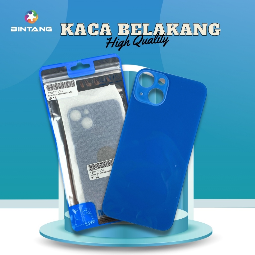 BACK COVER/BACK DOOR/BACK GLASS/BACK HOUSING/PENUTUP BELAKANG BIRU IPHONE 13