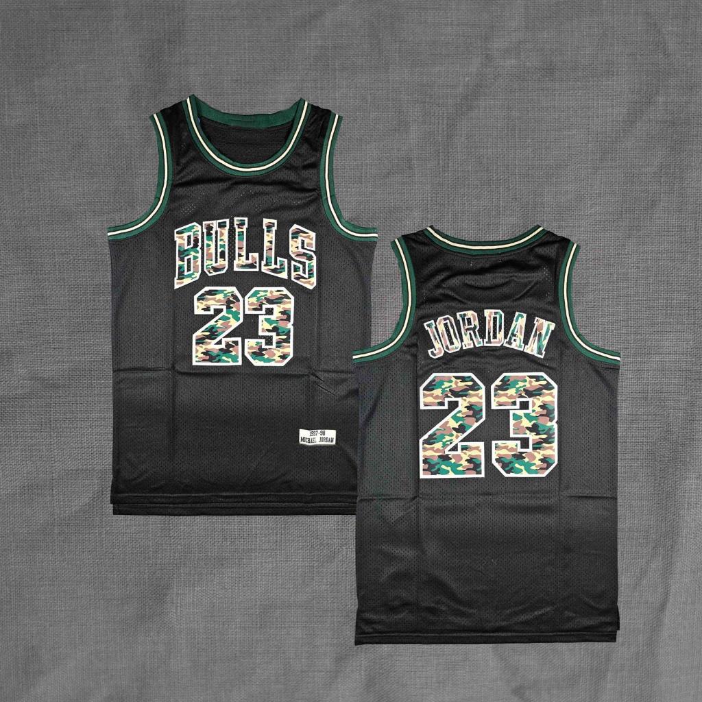 BORDIR Jersey Retro Basket - MJ #23 Black Camo Bulls - BULLS BLACK CAMO #23
