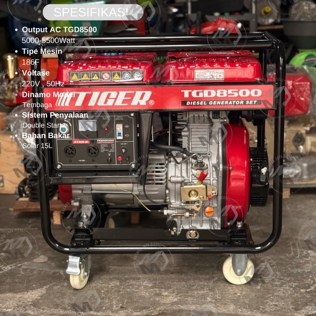 Genset Tiger Open Diesel Solar TGD8500 - 5500Watt