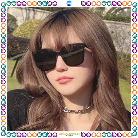 A23 Kacamata Sunglasses Hitam Gelap Pria Wanita Kotak Bulat Gaya Fashion Korea Viral Trendy Kekinian