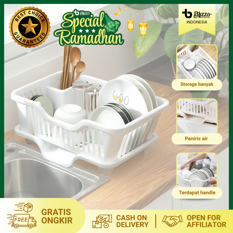 BLIZZA - Rak Cuci Piring Serbaguna - Rak Wastafel Dengan Tirisan Air