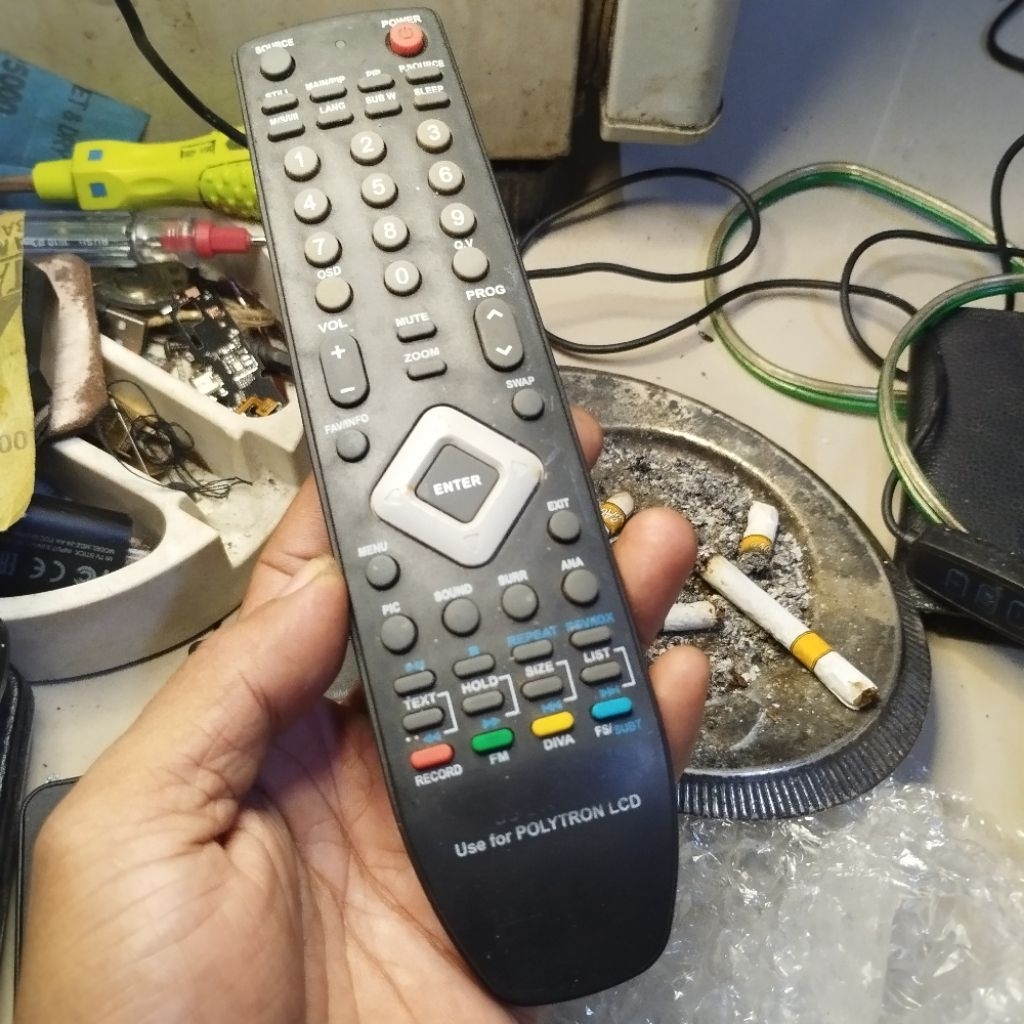 remot second tv led polytron tanpa seting