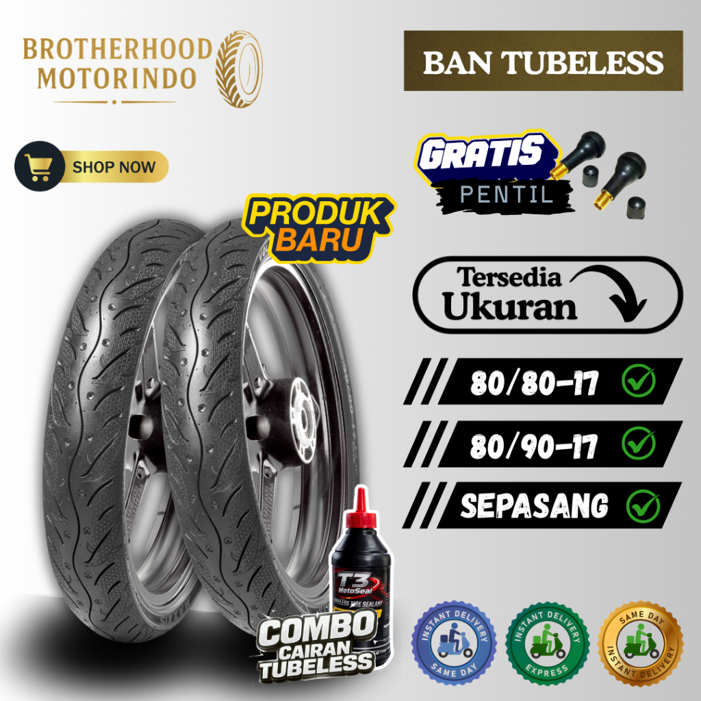 (PAKET SEPASANG) BAN MAXXIS VOLANS (80/80-17 / 80/90-17) BAN TUBLES RING 17 /  MAXXIS MA-FD / MA FD 