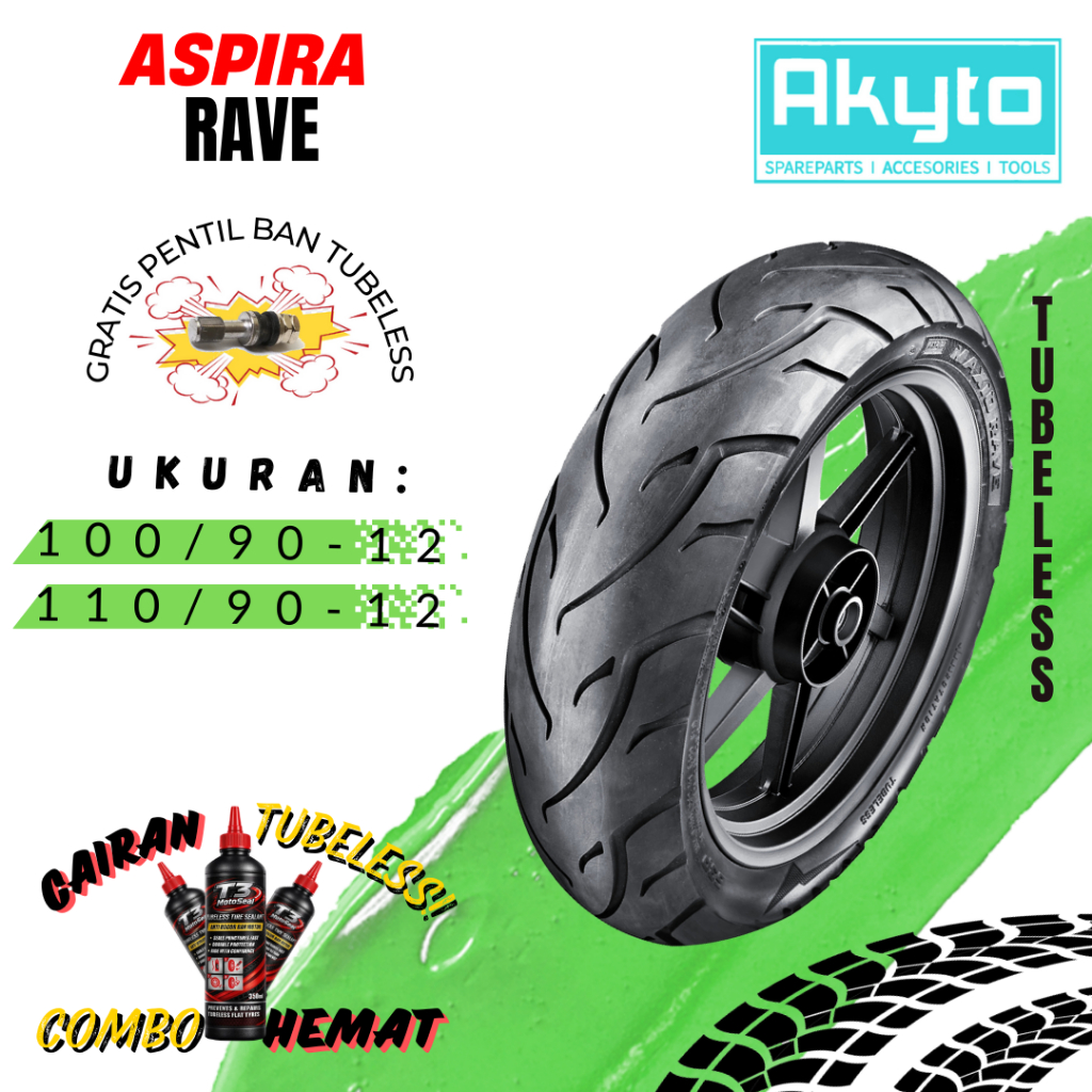 BAN ASPIRA RAVE MAXIO RING 12 / BAN TUBELESS / BAN MOTOR R12 / BAN MOTOR FREEGO SCOOPY BEAT FAZZIO /