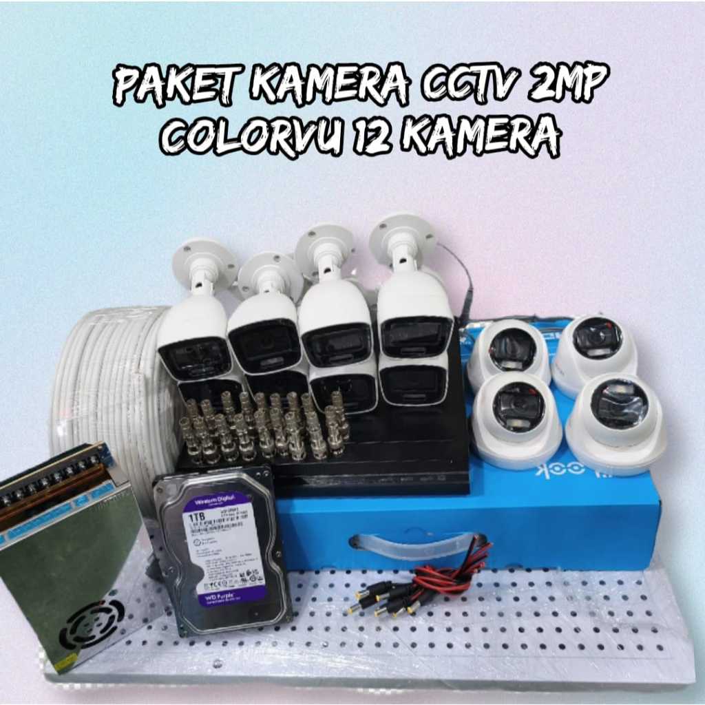 Paket kamera cctv Hilook colorvu 12 kamera