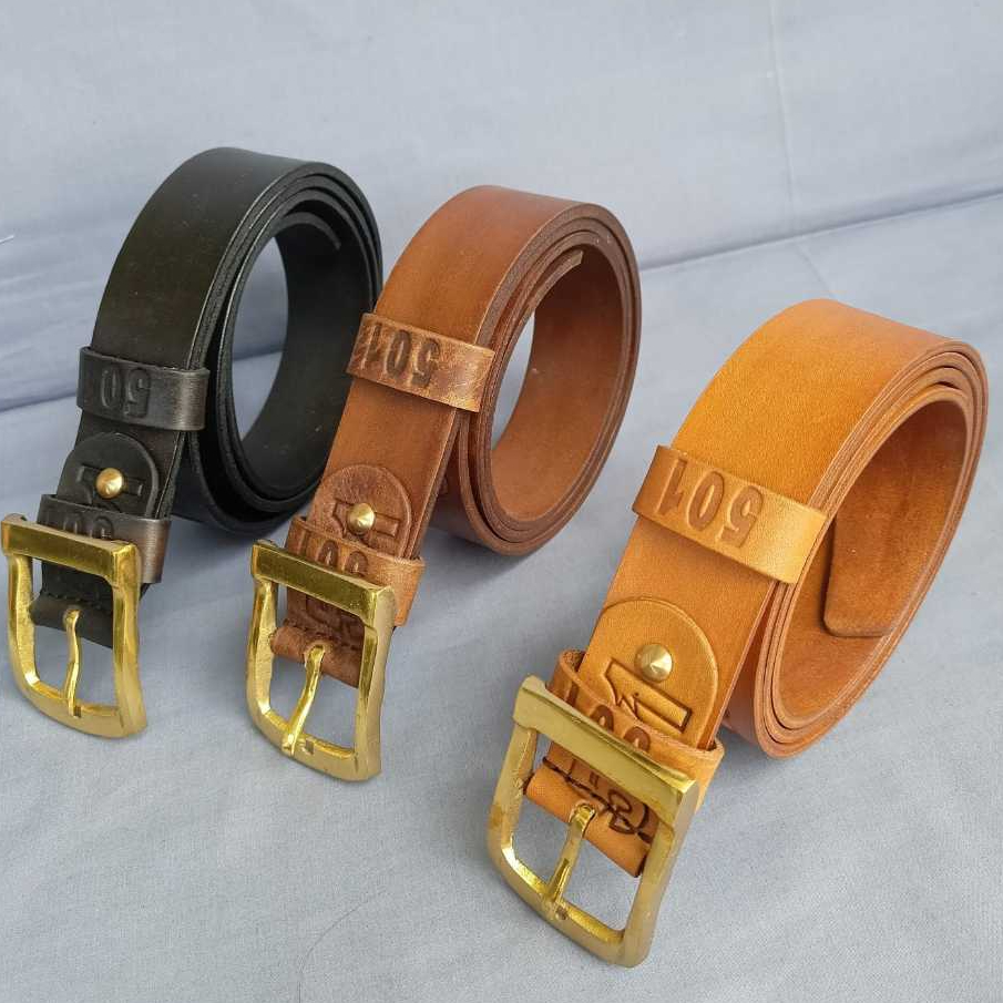 Ikat Pinggang 1 Lapis Kepala Stainless Gold Tebal Jarum Teruji Awet