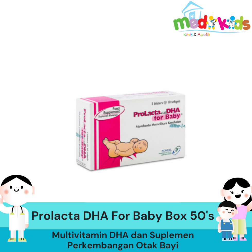 Prolacta DHA baby bayi Kapsul Box 50's - Multivitamin DHA dan Suplemen Perkembangan Otak Bayi