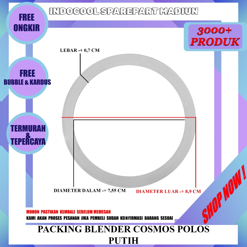 PCSP PACKING BLENDER / RING KARET / PACKING BLENDER COSMOS POLOS PUTIH