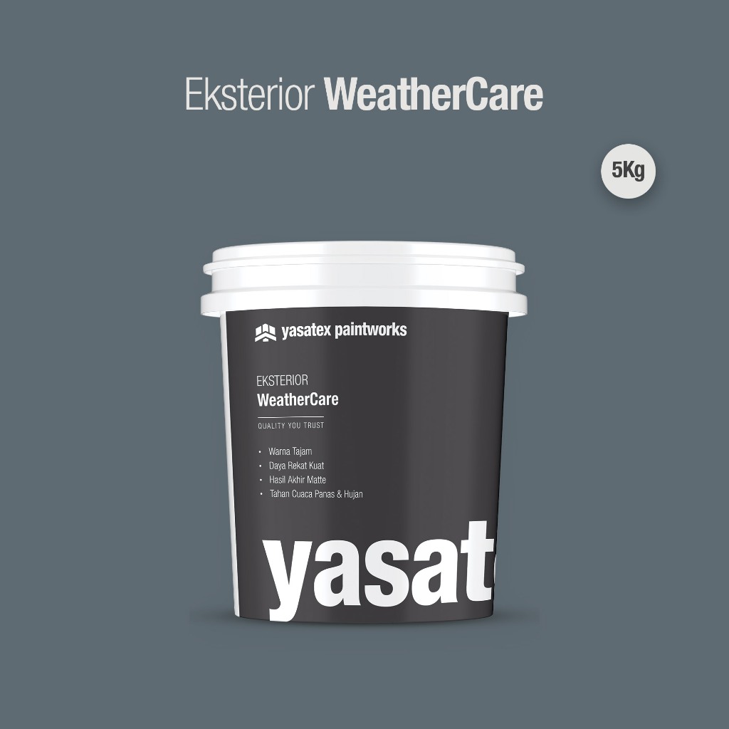 Yasatex - Cat Tembok Eksterior 5Kg Dinding Luar Rumah Pagar Anti Luntur Tahan Panas dan Hujan